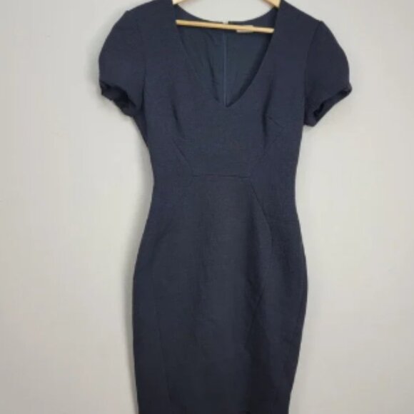 L'AGENCE Women's V‎ Neck Cap-Sleeve Gauze Sheath Bodycon Dress Size 8 - Picture 1 of 5